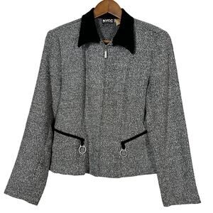 NYCC NY Clothing Co Full Zip Jacket Blazer Military Style Metal Accent - S